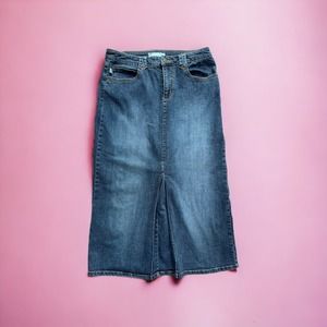 Vintage Y2K Denim Maxi Skirt Duplex By Tyte Women’s Size 10